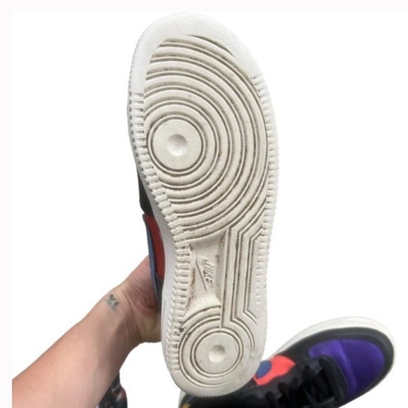 Nike Air Force 1 Black and Multicolor Sneakers - Picture 6 of 7